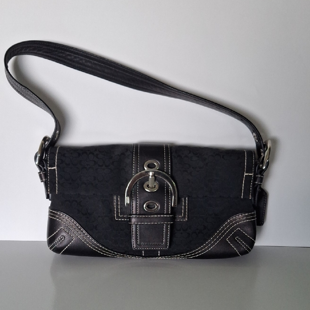 Coach Black and Silver Shoulder Bag